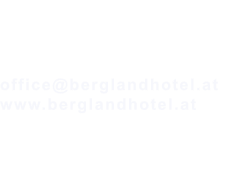 Rupertgasse 15 A-5020 Salzburg/Austria  tel +43 662 872318 office@berglandhotel.at www.berglandhotel.at   Salzburger Sparkasse AT78 2040 4005 0025 8111 BIC SBGSAT2S ATU62254517